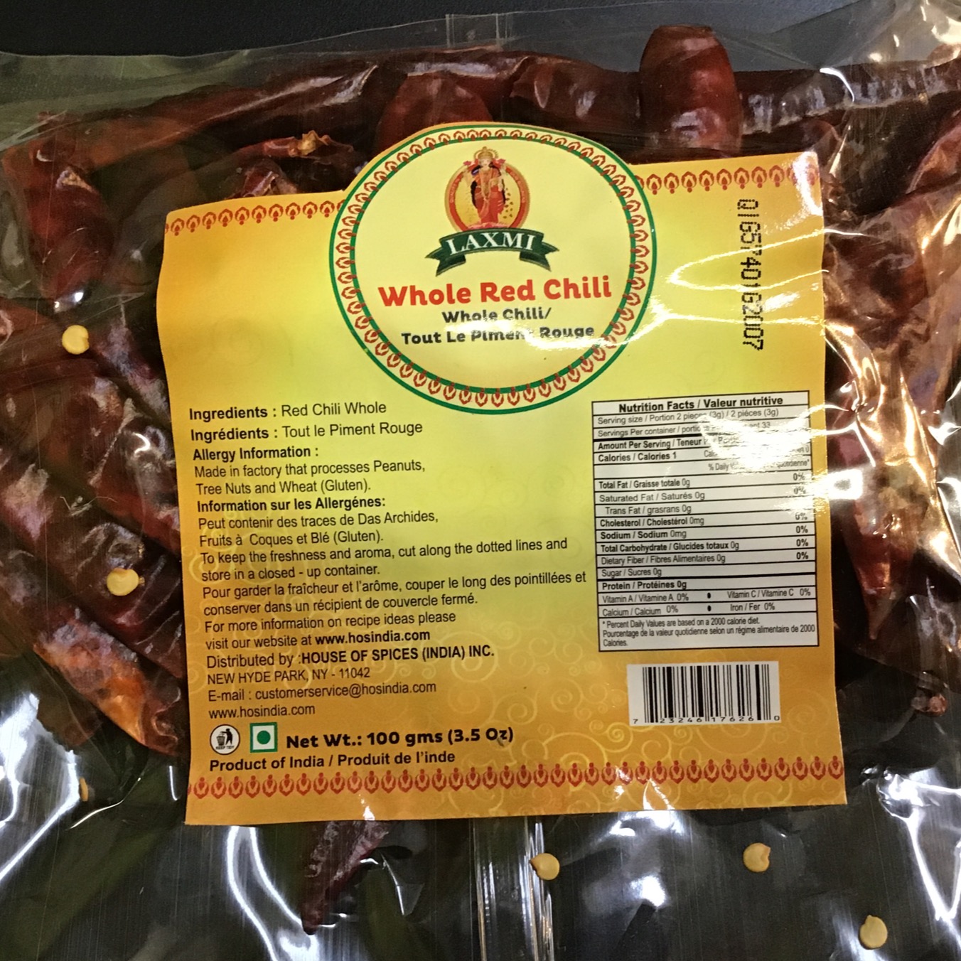 Laxmi Whole Red Chilli 100g