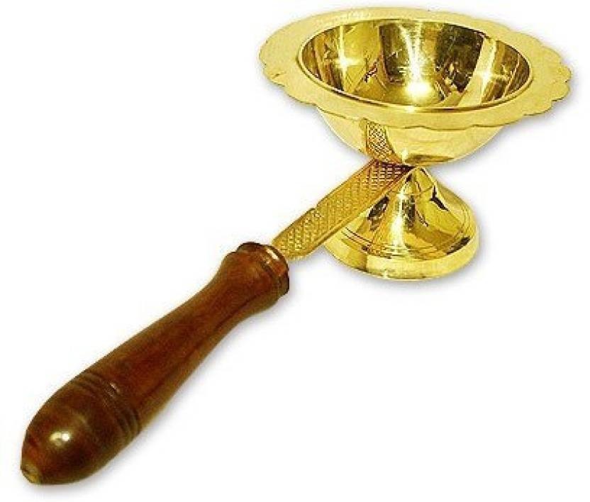 M Brass Dhoopam With Wooden Handel