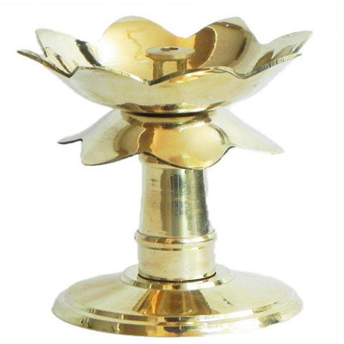 S Brass Lotus Diya Stand